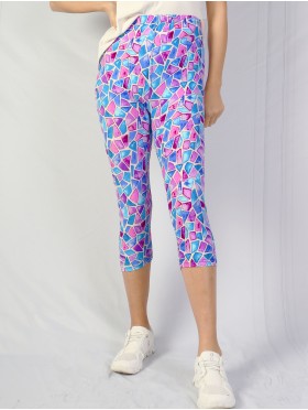 Abstract Pattern Capri Stretch Legging